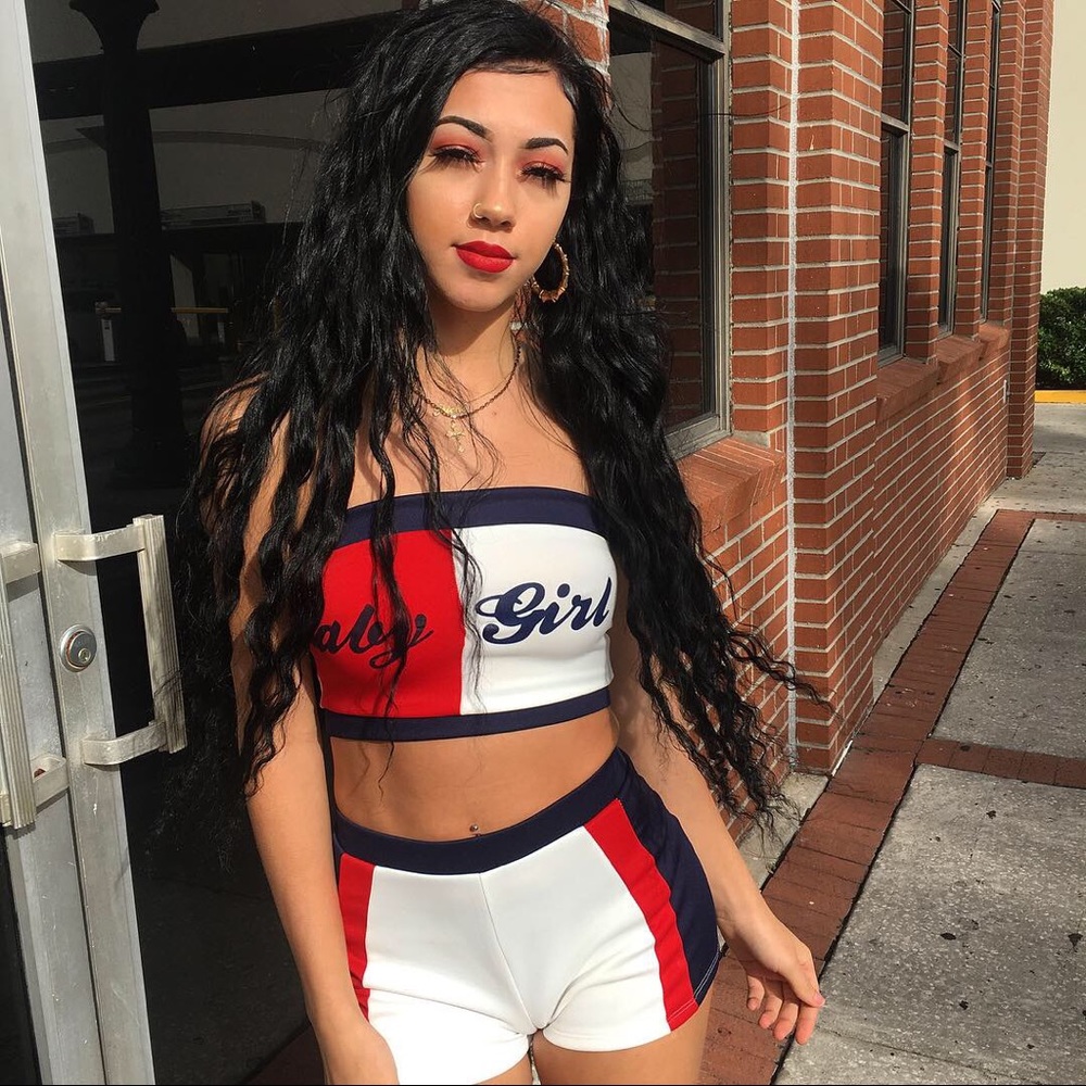 Crop top with matching shorts